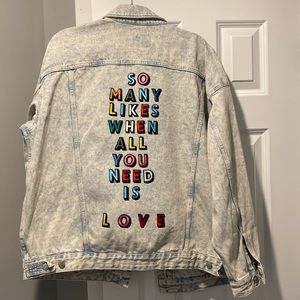 ❗️ Oversized Jean Custom Jacket. Never worn. Wild Fable. Size L